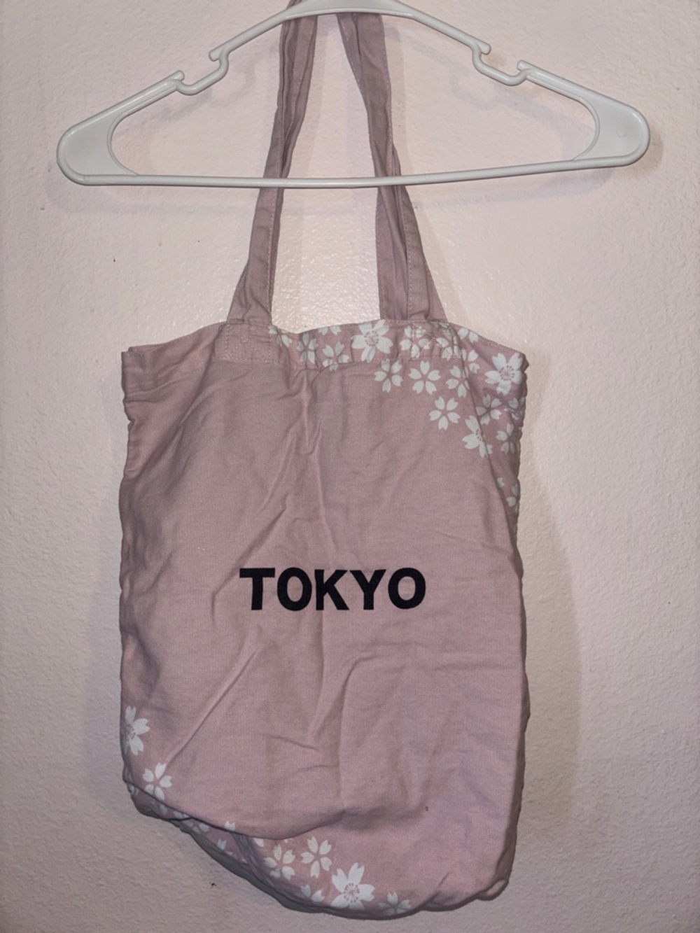 TOKYO Pink Canvas Tote Bag 13X14”